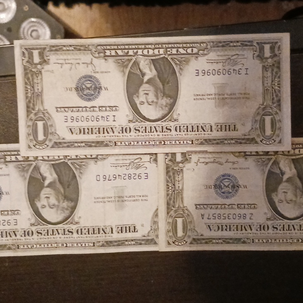 1957 A,B,C$1 BLUE Seal SILVER Certificate! Old US Paper Money Currency!
